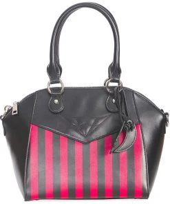 Banned Another Lost Soul Striped Handbag Black Red