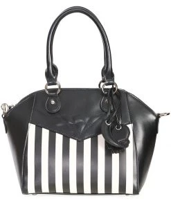 Banned Another Lost Soul Striped Handbag Black White New In