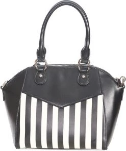 Banned Another Lost Soul Striped Handbag Black White New In