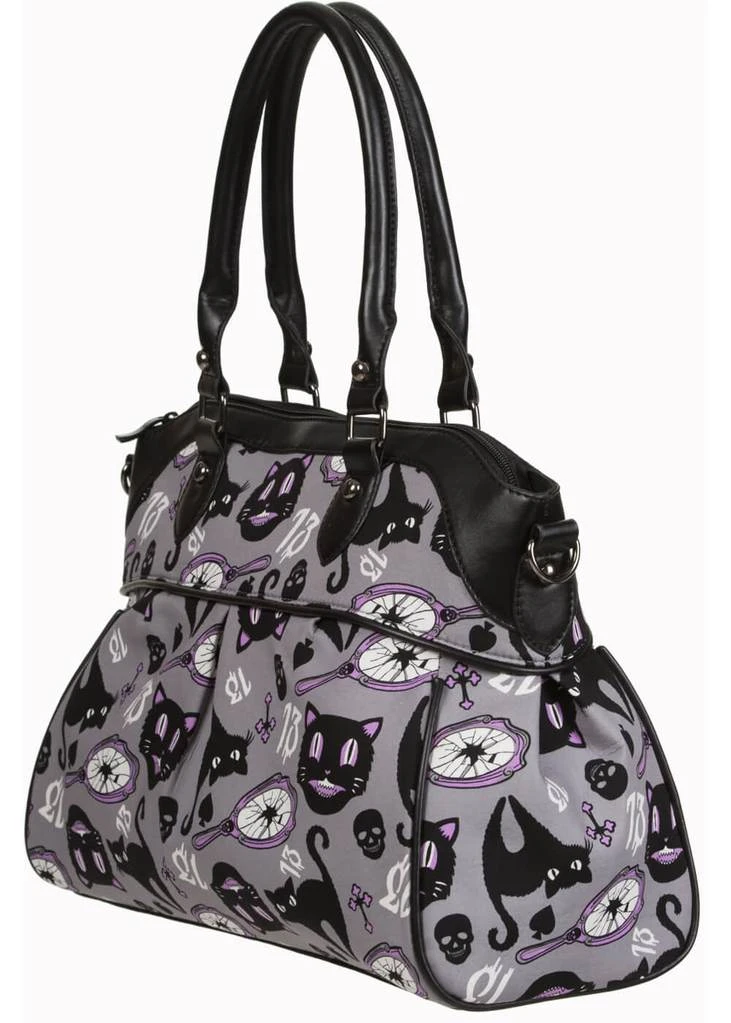 New In Banned Lucky Kitty 13 Bag Grey