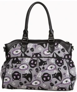 New In Banned Lucky Kitty 13 Bag Grey
