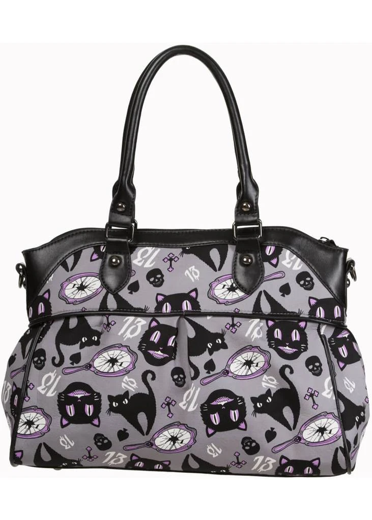 New In Banned Lucky Kitty 13 Bag Grey