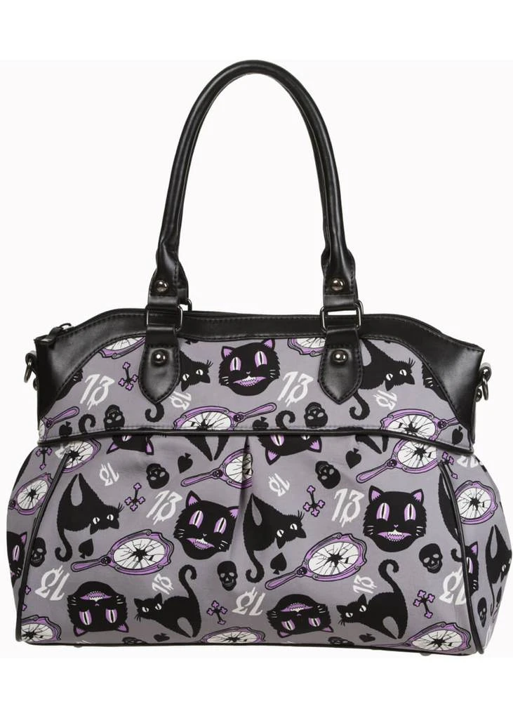 New In Banned Lucky Kitty 13 Bag Grey