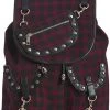 Banned Yami Check Backpack Burgundy New In