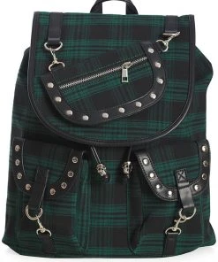 Banned Yami Check Backpack Green