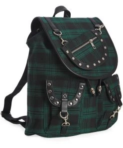 Banned Yami Check Backpack Green
