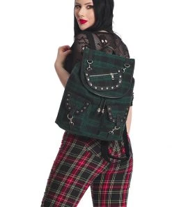 Banned Yami Check Backpack Green