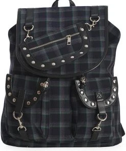 Banned Yami Check Backpack Grey New In