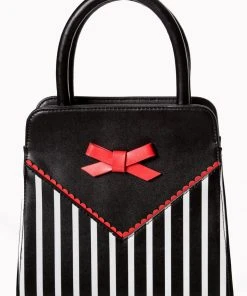 New In Banned Helium Stripe Bag Black White