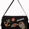 Banned Rockabilly Icons Shoulder Bag Black