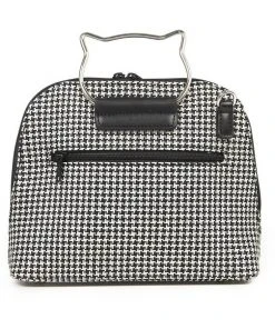 Banned Dixie Cat Bag Houndstooth Black New In
