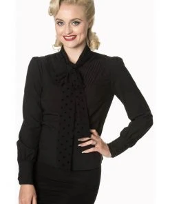 Banned Sent With Love 40's Blouse Black New In