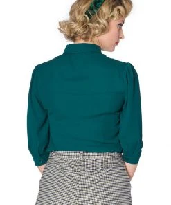 Banned Foxy 50's Blouse Green