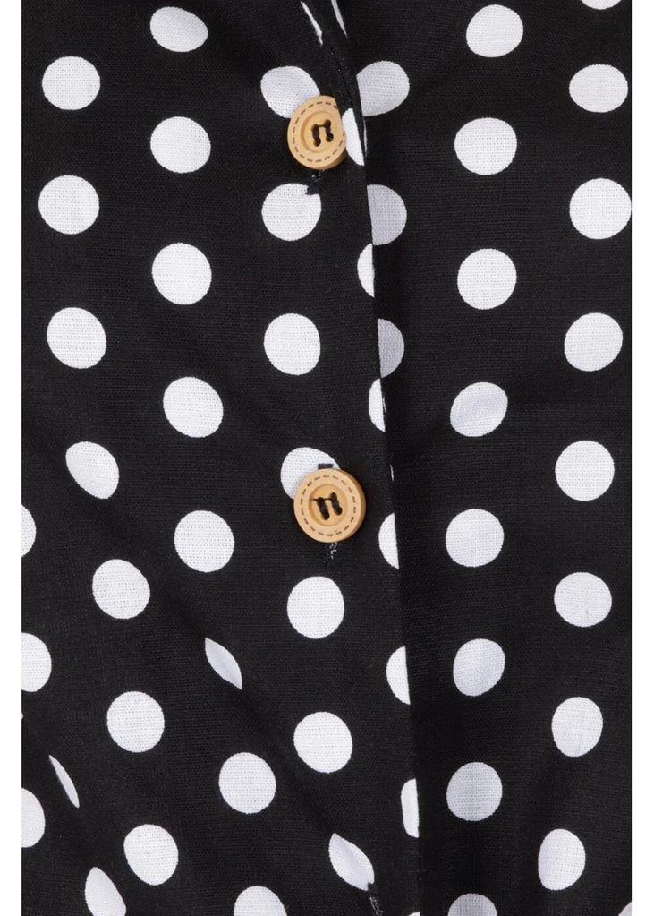 Banned Polkadot 50's Knotted Blouse Black