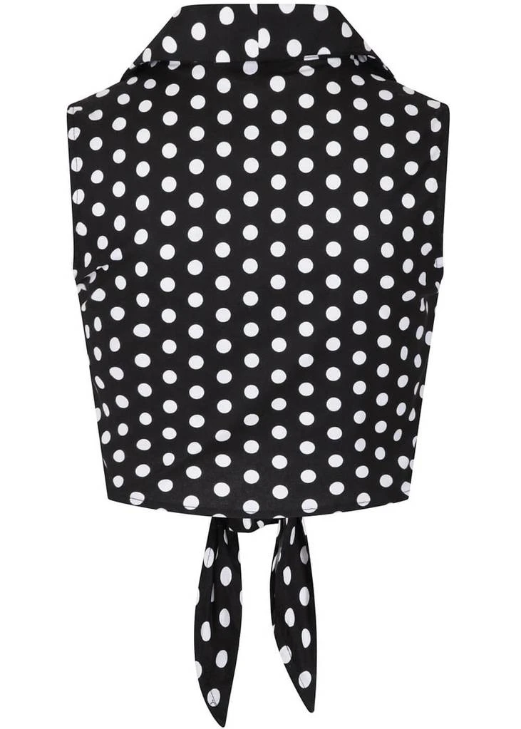 Banned Polkadot 50's Knotted Blouse Black