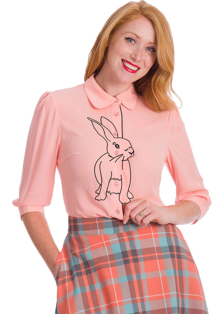 Banned Bunny Hop 40's Blouse Blush