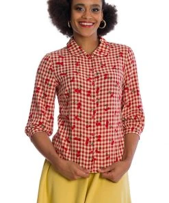 Banned Cherry Amore 40's Blouse Red New In