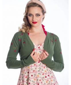 Banned Summer Berry Cherry 50's Bolero Green New In