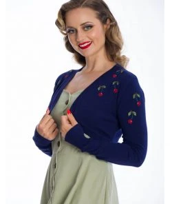 Banned Summer Berry Cherry 50's Bolero Navyblue New In