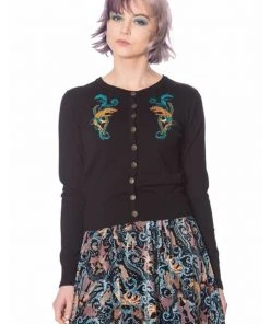 Banned Liberty Dragons 50's Cardigan Black New In