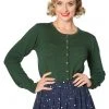 Banned Wendy 40's Pointelle Cardigan Green New In