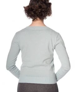 Banned Black Cat Bloom 40's Cardigan Blue