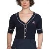 Banned Summer Sail 40's Cardigan Navy Blue New In