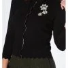 New In Banned Foot Print Dog 40's Cardigan Black
