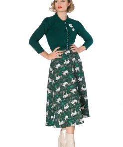 Banned Foot Print Dog 40's Cardigan Green New In