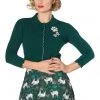 Banned Foot Print Dog 40's Cardigan Green New In