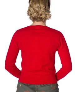 New In Banned Winter Leaves 40's Cardigan Red