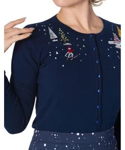 New In Banned Christmas Town 40's Cardigan Blue