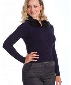 New In Banned Bow Dreaming 40's Cardigan Blue