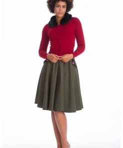 New In Banned Bow Dreaming 40's Cardigan In Burgundy