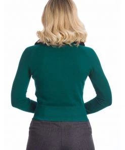 New In Banned Bow Dreaming 40's Cardigan Green
