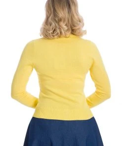 New In Banned Flower Power 40's Cardigan Yellow