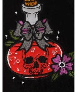 Banned Poison RIP Skull 50's Cardigan Black