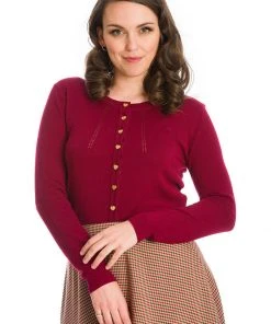 Banned Nina 50's Cardigan Aubergine Purple New In