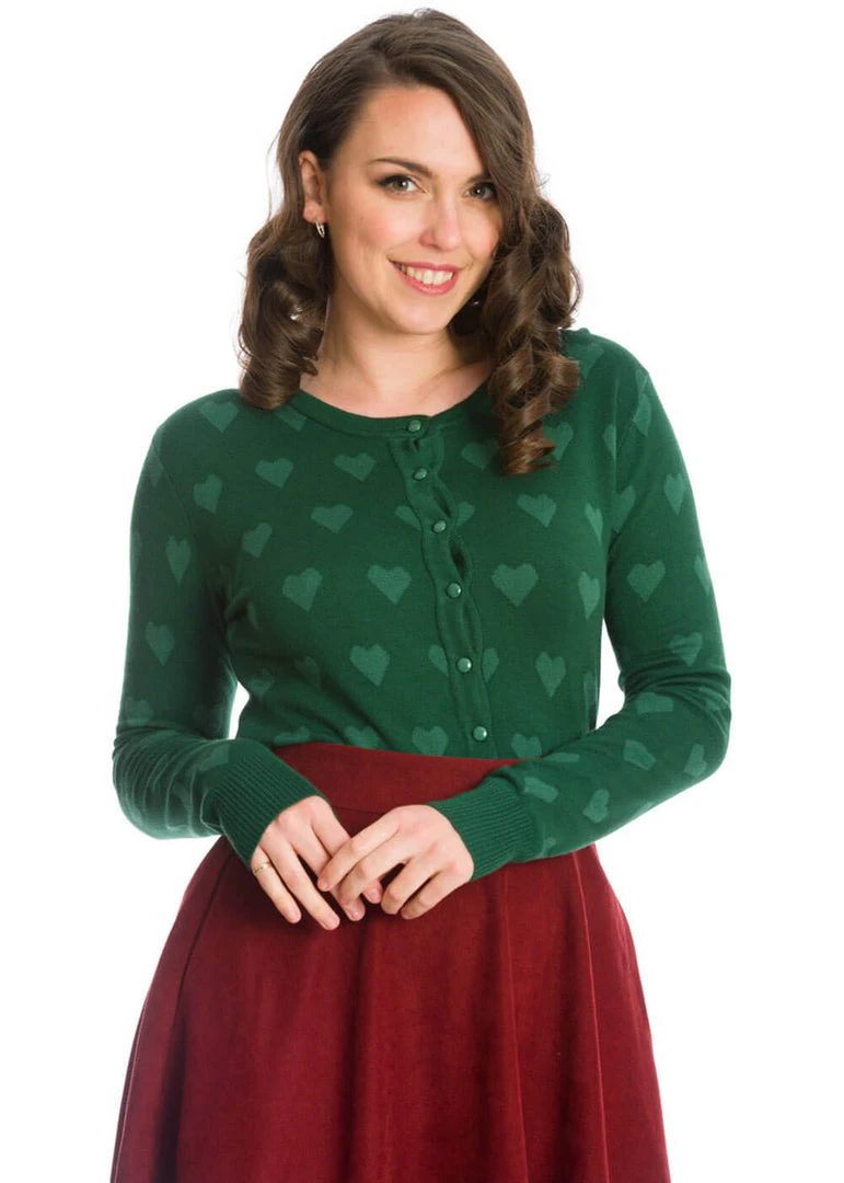 Banned True Love 50's Cardigan Green