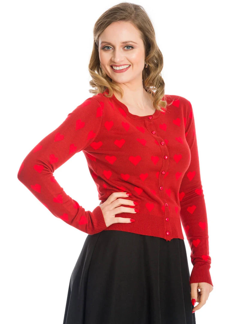 Banned True Love 50's Cardigan Red New In