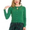 Banned Holly Go Lightly 50's Cardigan Green