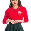 Banned Merry Catmus Christmas 40's Cardigan Red New In