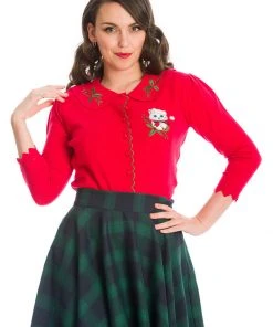Banned Merry Catmus Christmas 40's Cardigan Red New In