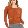 Banned Lets Smile 50's Cardigan Brown