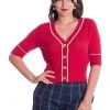 New In Banned Boat Club Anchor 50's Cardigan Red