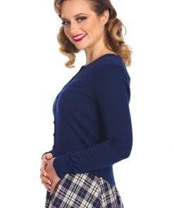 Banned Winter Storm 50's Cardigan Navy Blue