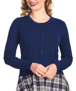 Banned Winter Storm 50's Cardigan Navy Blue