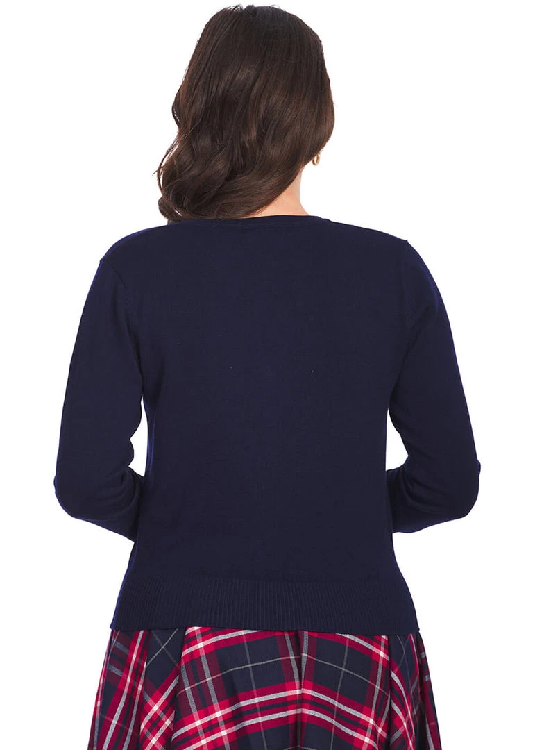 Banned London Town 50's Cardigan Navy Blue