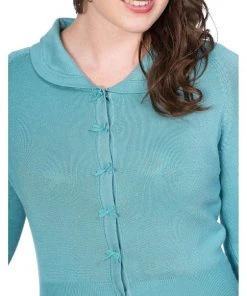 New In Banned April Bow 40's Cardigan Blue