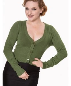 New In Banned Lets Go Dancing 50's Cardigan Forest Green